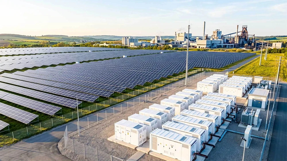 PV-Großanlage und Batteriespeicher in Containern